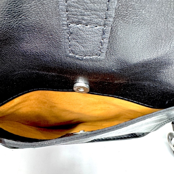 Patricia Nash Venezia CavalinoBlack Leather Brown Calf Hair Buckle Crossbody Bag - Picture 8 of 11